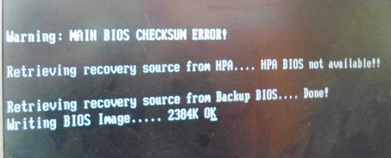 Error main bios checksum error что делать